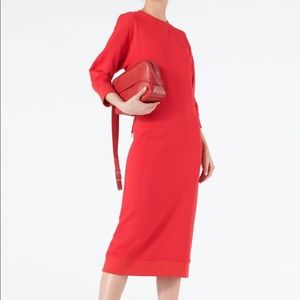 tibi open back sweatshirt midi dress size M